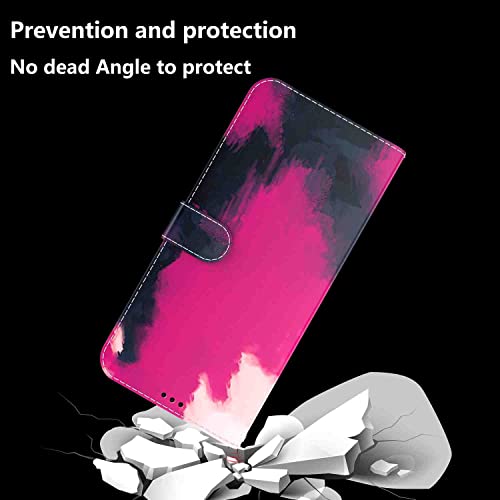 NATUMAX Phone Cover Wallet Folio Case for Oppo REALME 7 PRO, Premium PU Leather Slim Fit Cover for REALME 7 PRO, 2 Card Slots, Horizontal Viewing Stand, Fitting case, Rose Red