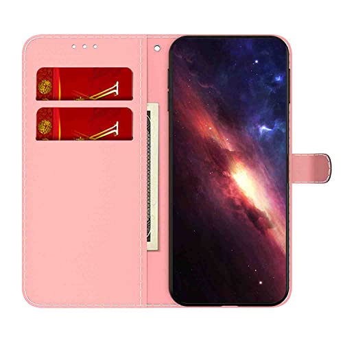 NATUMAX Phone Cover Wallet Folio Case for Oppo REALME 7 PRO, Premium PU Leather Slim Fit Cover for REALME 7 PRO, 2 Card Slots, Horizontal Viewing Stand, Fitting case, Rose Red
