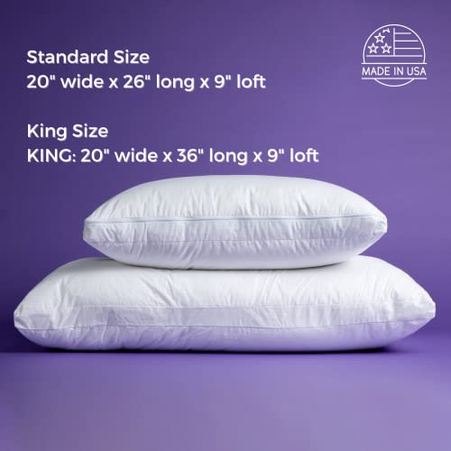 GoodPillow Classic - Luxury Bed Pillows Standard/Queen Size Set of 2 - Adjustable Down Alternative & Cooling for Sleeping Back, Stomach or Side Sleepers