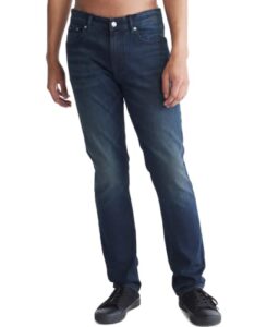 calvin klein men's slim fit jeans, boston blue bla, 34w x 32l