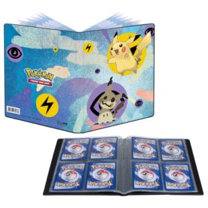 ultra pro - pokémon pikachu & mimikyu 4-pocket portfolio for collectible trading cards, protect & store up to 40 standard size collectible trading cards, & gaming cards