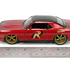 DC Comics 1:32 1969 Chevy Camaro Die-cast Car w/ 1.65" Robin Figure, Toys for Kids and Adults