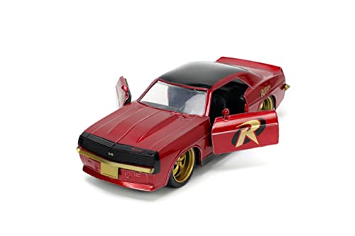 DC Comics 1:32 1969 Chevy Camaro Die-cast Car w/ 1.65" Robin Figure, Toys for Kids and Adults