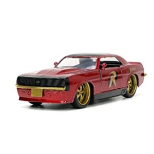 DC Comics 1:32 1969 Chevy Camaro Die-cast Car w/ 1.65" Robin Figure, Toys for Kids and Adults