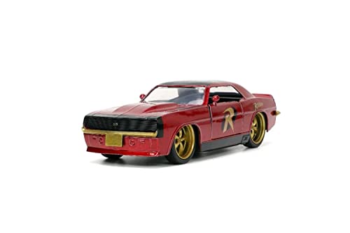 DC Comics 1:32 1969 Chevy Camaro Die-cast Car w/ 1.65" Robin Figure, Toys for Kids and Adults