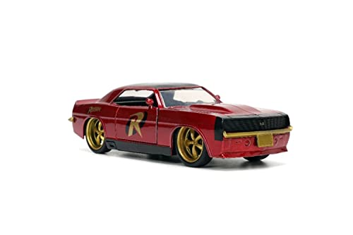 DC Comics 1:32 1969 Chevy Camaro Die-cast Car w/ 1.65" Robin Figure, Toys for Kids and Adults