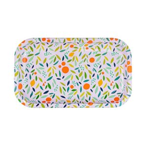 puff plate decorative metal serving tray - cute room decor for desk, bathtub, jewelry, candle, food or coffee table (simple citrus)
