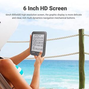 Yoidesu E Reader, 6in 800x600 HD E Reader, Ink Screen Protect Eyes Ebook Readers with Protective Case, Support FM, Music Playback, Electronic Pocketbook Device(#3)