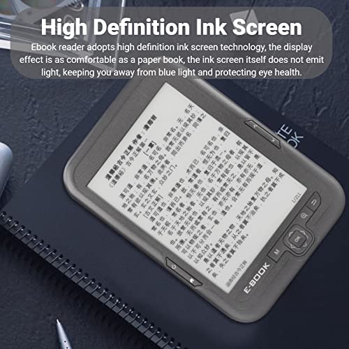 Yoidesu E Reader, 6in 800x600 HD E Reader, Ink Screen Protect Eyes Ebook Readers with Protective Case, Support FM, Music Playback, Electronic Pocketbook Device(#3)