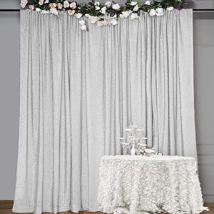 sfn sky 10ft x10ft silver spandex curtain party wedding backdrop photography background photo booth backdrop studio background (silver)
