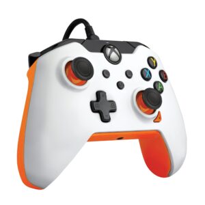 PDP Wired Xbox Game Controller - Xbox Series X|S/Xbox One/PC, Dual Vibration Gamepad, App Supported - Atomic White/Orange (Amazon Exclusive)