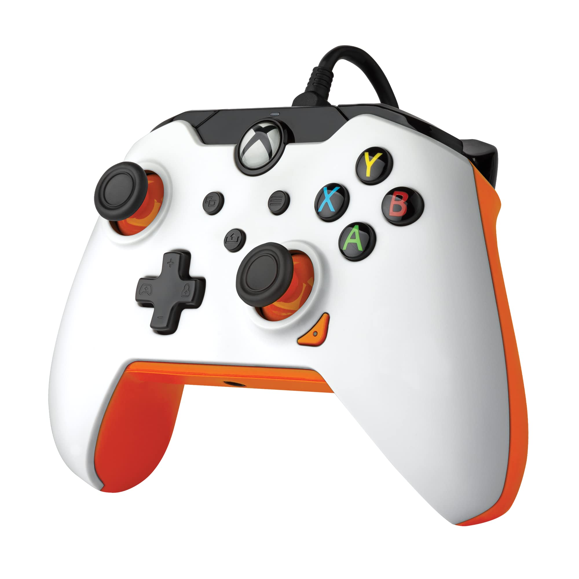 PDP Wired Xbox Game Controller - Xbox Series X|S/Xbox One/PC, Dual Vibration Gamepad, App Supported - Atomic White/Orange (Amazon Exclusive)