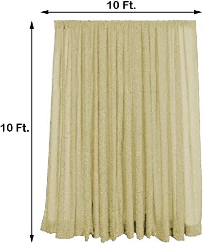 SFN SKY 10ft x10ft Champagne Spandex Curtain Party Wedding Backdrop Photography Background Photo Booth Backdrop Studio Background (Champagne)