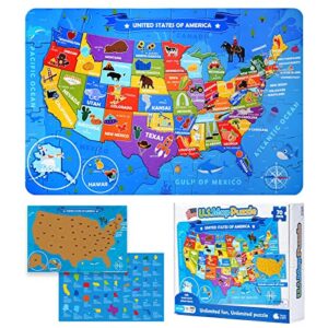 taozi&lizhi united states kids puzzles, 70 piece usa map puzzle 50 states with capitals, children jigsaw geography puzzles learning for kids ages 4-8, 3-5, 8-10-year-olds, us puzzle games