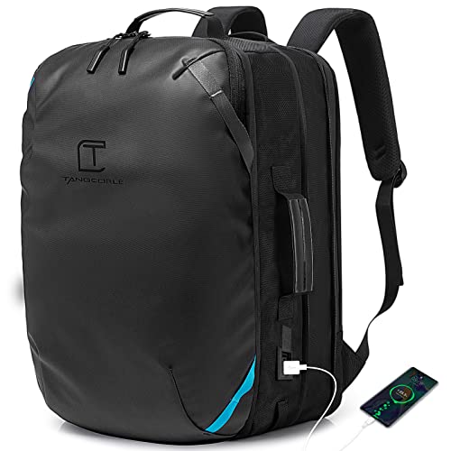 TANGCORLE Travel Carry on Backpack, Extra Large Expandable 45L Backpack for Flight approved, 17.3" Laptop with USB Charging Port Backpacks, Water Resistant Computer Business Backpack for Men & Women