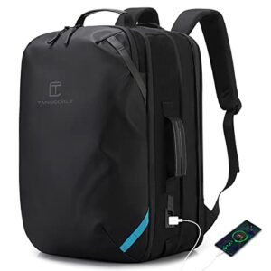 TANGCORLE Travel Carry on Backpack, Extra Large Expandable 45L Backpack for Flight approved, 17.3" Laptop with USB Charging Port Backpacks, Water Resistant Computer Business Backpack for Men & Women