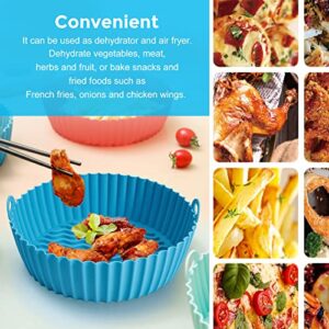 Air Fryer Silicone Liners, 7.5'' 3 to 6 QT Round Reusable Heat Resistant Air Fryer Silicone Liner Bowl Pots Basket Covers Accessories for Ninja COSORI Chefman GoWISE PowerXL Air Fryers Oven