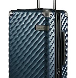 PC Blue Carry On Luggage 22x14x9 - Expandable Hard Shell Suitcase with Spinner Wheels