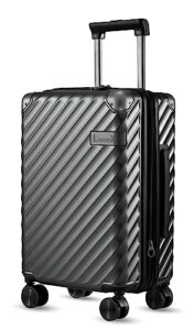 luggex carry on luggage 22x14x9 airline approved - polycarbonate expandable hard shell suitcase with spinner wheels