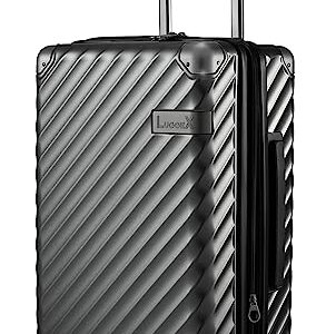 LUGGEX Carry On Luggage 22x14x9 Airline Approved - Polycarbonate Expandable Hard Shell Suitcase with Spinner Wheels