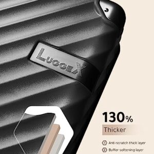 LUGGEX Carry On Luggage 22x14x9 Airline Approved - Polycarbonate Expandable Hard Shell Suitcase with Spinner Wheels