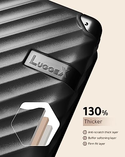 LUGGEX Carry On Luggage 22x14x9 Airline Approved - Polycarbonate Expandable Hard Shell Suitcase with Spinner Wheels