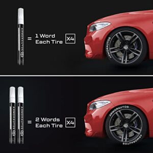 ArmorAutos Tire Paint Pen for Car Letters - Marker White Pens Lettering Permanent Letter Tire, Non-Fading Pen, Waterproof & Motorcycle