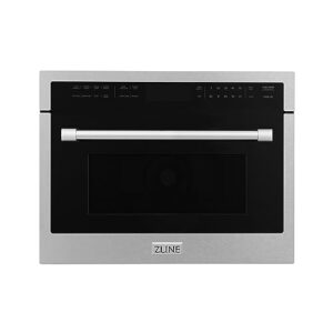 zline 24" 1.6 cu ft. built-in convection microwave oven in fingerprint resistant with speed and sensor cooking