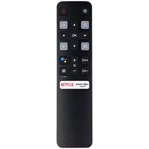 New RC802V Replacement Remote Compatible with TCL Android TV with Prime Video, Netflix Hotkeys Without Voice Function