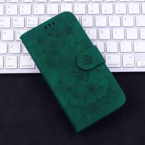 MojieRy Phone Cover Wallet Folio Case for Oppo REALME 7 PRO, Premium PU Leather Slim Fit Cover for REALME 7 PRO, 2 Card Slots, Fashion Cover, Green