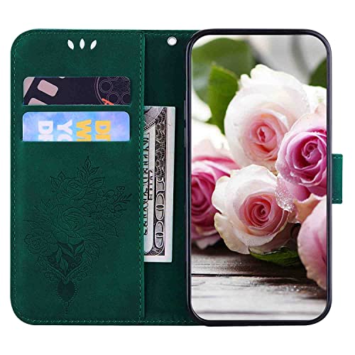 MojieRy Phone Cover Wallet Folio Case for Oppo REALME 7 PRO, Premium PU Leather Slim Fit Cover for REALME 7 PRO, 2 Card Slots, Fashion Cover, Green