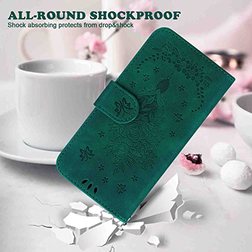 MojieRy Phone Cover Wallet Folio Case for Oppo REALME 7 PRO, Premium PU Leather Slim Fit Cover for REALME 7 PRO, 2 Card Slots, Fashion Cover, Green