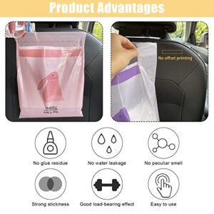 60PCS Easy Stick-On Disposable Car Trash Bags, Portable Self -Adhesive Car Trash Bags, Waterproof Leak Proof Barf Vomit Bags, Suitable for Cars, Bedrooms, Bathrooms, Offices, Kitchens