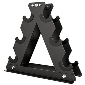 akyen dumbbell rack, weight rack for dumbbells compact a-frame 3-tier home gym space saver