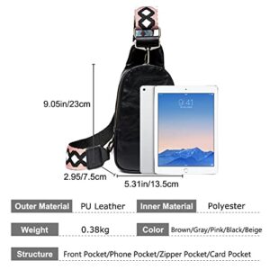 Small Crossbody Sling Bag for Women Fashion Fanny Packs Purses Chest Bag with Guitar Strap Sling Backpack for Travel Workout Running