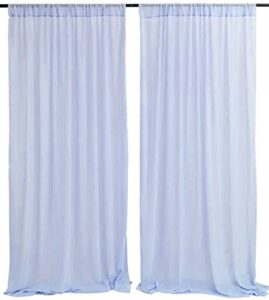 mds - wrinkle-free wedding 10ft x 10ft dusty blue chiffon backdrop curtains drapes, sheer chiffon fabric photography curtain drapes for wedding ceremony arch party stage decoration - dusty blue