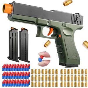 toy gun,soft foam bullets, soft bullet toy gun,cool toy pistol.with 60 pcs eva darts,fun outdoor activity,shooting games education toy model great gift for boys and girls (green limited edition)