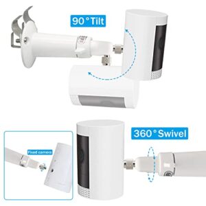 Ring Camera Vinyl Siding Wall Mounts No Drill 360 Degree Adjustable,Compatible with Ring Stick up Cam & Ring Indoor Cam（2Pack White）