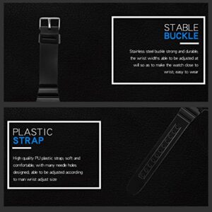 KINGNUOS Outdoor Sports Watches Unisex Digital Watch Couple Men Women Waterproof LED Clock Square Electronic Student Wrist (Blue)