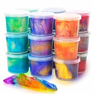 24 pack mini slime, galaxy slime party favors, stretchy slime kit for classroom prizes, christmas stocking stuffers, goodie bag stuffers for kids boys girls 5-12.