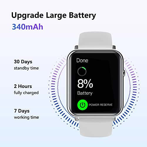 BJNAAL Smart Watch for Android Phones iOS Compatible, Watches for Men Women IP68 Waterproof Smart Watch Fitness Tracker with Blood Pressure/Sleep Monitor Step Counter Calories Burned, Smartwatch Grey