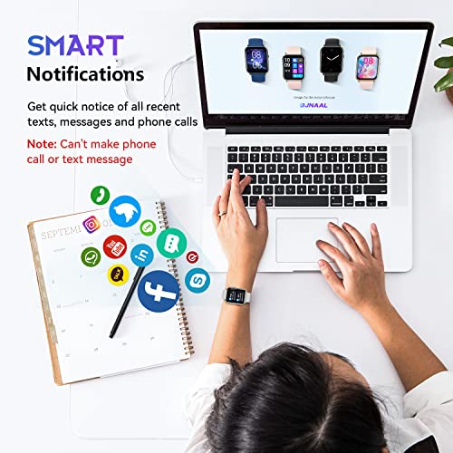 BJNAAL Smart Watch for Android Phones iOS Compatible, Watches for Men Women IP68 Waterproof Smart Watch Fitness Tracker with Blood Pressure/Sleep Monitor Step Counter Calories Burned, Smartwatch Grey