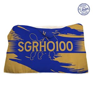 Bad Bananas BBGreek Sigma Gamma Rho Centennial Official Vendor - Sherpa Lined Hooded Blanket - SGRHO100 Poodle - Sorority Paraphernalia