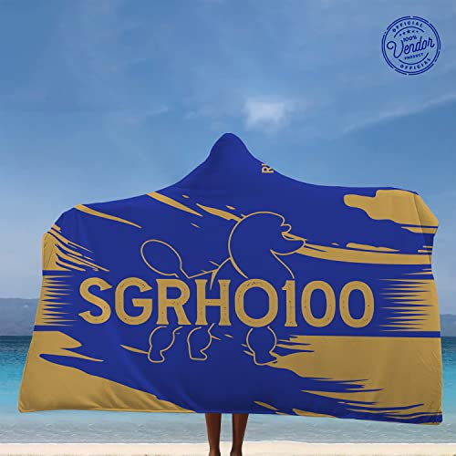 Bad Bananas BBGreek Sigma Gamma Rho Centennial Official Vendor - Sherpa Lined Hooded Blanket - SGRHO100 Poodle - Sorority Paraphernalia