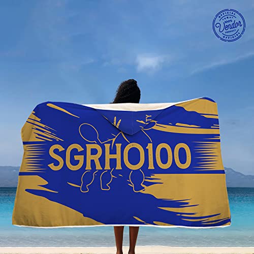 Bad Bananas BBGreek Sigma Gamma Rho Centennial Official Vendor - Sherpa Lined Hooded Blanket - SGRHO100 Poodle - Sorority Paraphernalia