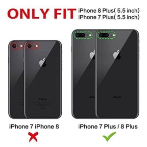 LeYi Phone Case for iPhone 8 Plus: iPhone Case 7 Plus with [2 Pack] Tempered Glass Screen Protectors, Shockproof Full-Body Liquid Silicone with Anti-Scratch Microfiber Liner iPhone 7 Plus, Red Purple…