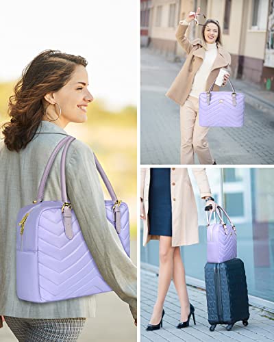 Laptop Bag for Women, 15.6 Inch Slim Computer Bag Laptop Briefcase, Lightweight Water Resistant Laptop Accessories Carrying Case Sleeve Cute Business Work Office Handbag Gifts for Women Travel, Purple