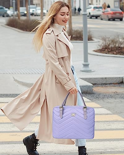 Laptop Bag for Women, 15.6 Inch Slim Computer Bag Laptop Briefcase, Lightweight Water Resistant Laptop Accessories Carrying Case Sleeve Cute Business Work Office Handbag Gifts for Women Travel, Purple