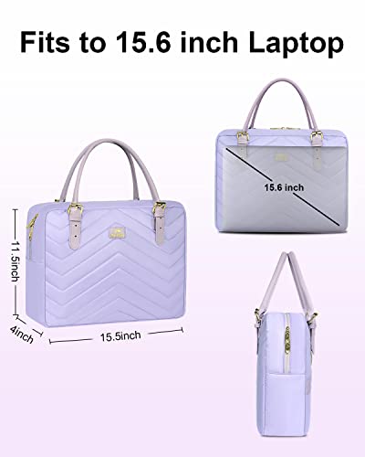 Laptop Bag for Women, 15.6 Inch Slim Computer Bag Laptop Briefcase, Lightweight Water Resistant Laptop Accessories Carrying Case Sleeve Cute Business Work Office Handbag Gifts for Women Travel, Purple