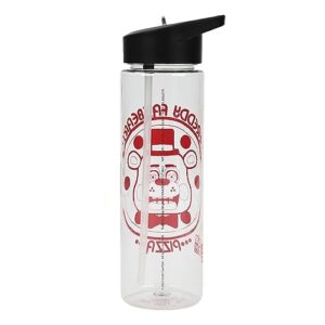 five nights at freddy's red transparent 24 ounce bpa-free uv plastic water bottle